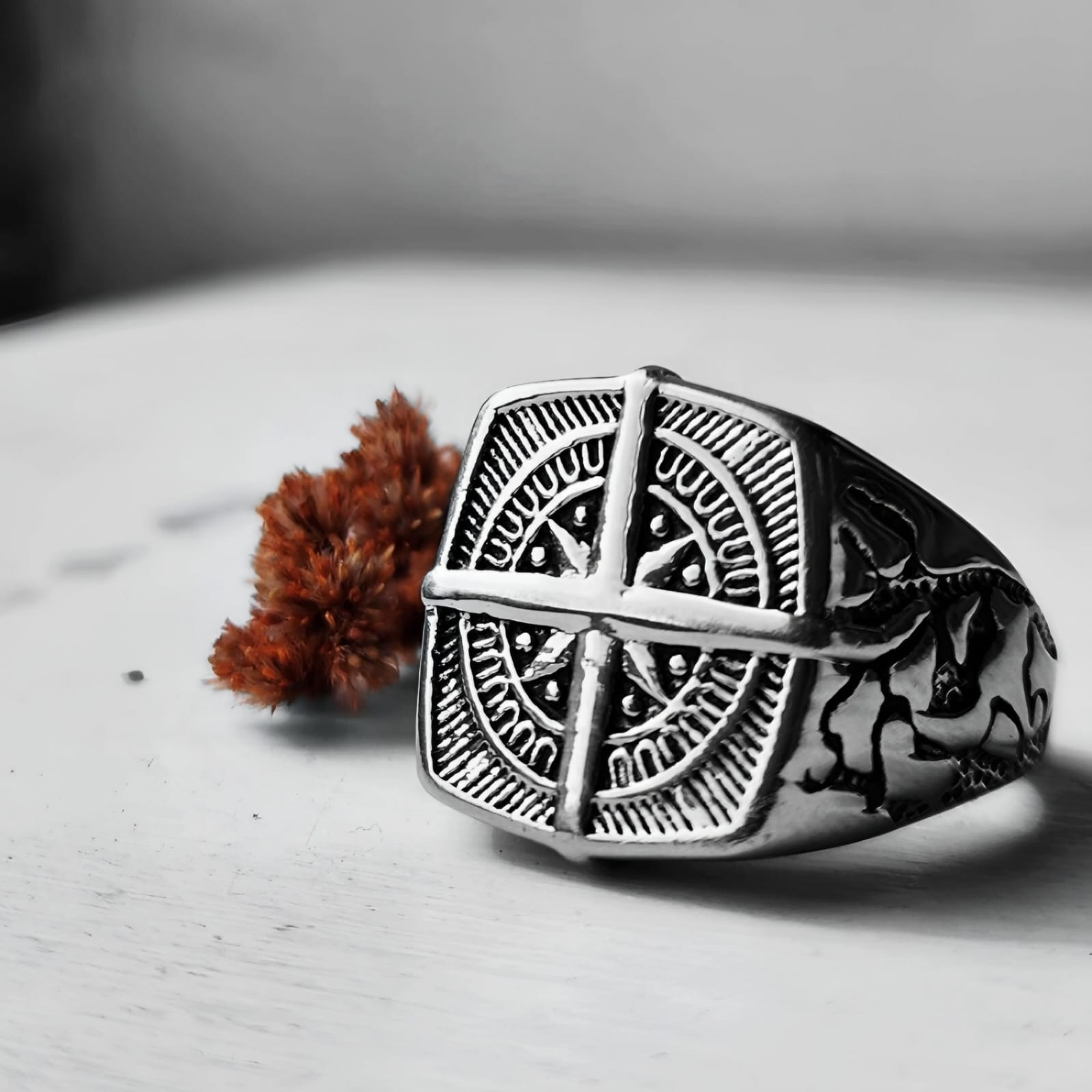 Compass Silver Ring